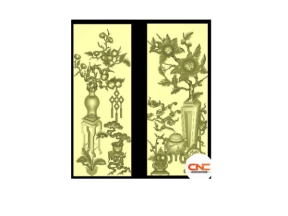 Tứ bình nhỏ đào lựu cnc thiết kế jdp