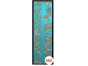 Tứ linh rồng phượng cuốn cột