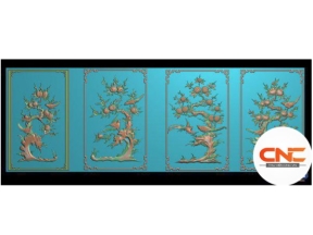 Tứ quý cnc thiết kế file jdp đẹp