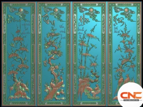 Tứ quý đứng xuân hạ thu đông cnc file jdp