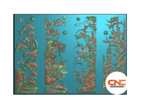 Tứ quý kênh bông cnc thiết kế jdp đẹp