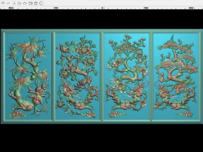 Tứ quý rồng hoá cnc mẫu hot