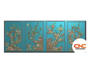 Tứ quý ván mới đẹp cnc thiết kế jdp