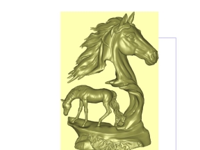 Tượng Ngựa 3D CNC thiết kế chi tiết trên Jdpaint