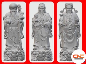 Tượng Phúc Lộc Thọ 4d file stl