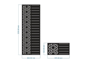 Vách cổng bông tuyết nan ngang cnc model dxf
