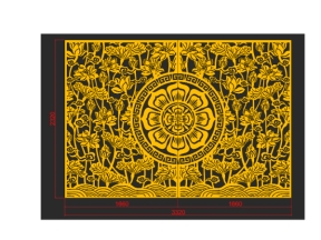 Vách ngăn hoa sen cnc model dxf