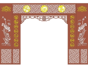 Vách thờ câu đối được ưa chuộng, hiện đại nhất hiện nay, có thể import vào sketchup tạo mặt pus neting abf