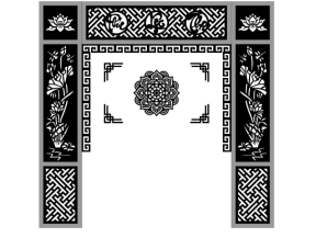 Vách thờ hoa sen phúc lộc thọ cnc