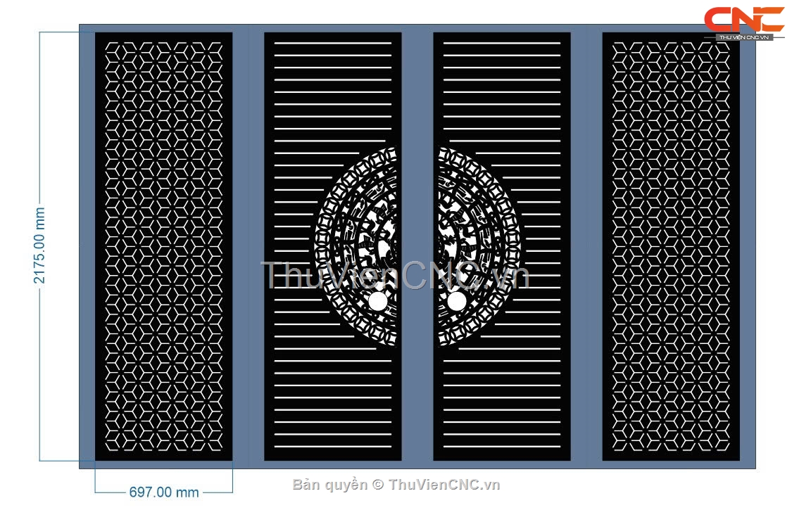 Cổng 4 Cánh Bông Tuyết CNC – Phong Cách Đơn Giản