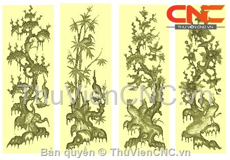 Chia sẻ 10 File CNC tứ quý Tùng Cúc Trúc Mai