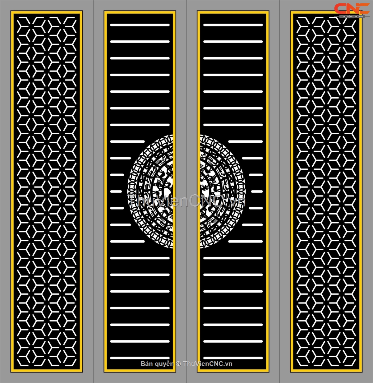 Cổng 4 Cánh Bông Tuyết CNC – Phong Cách Đơn Giản