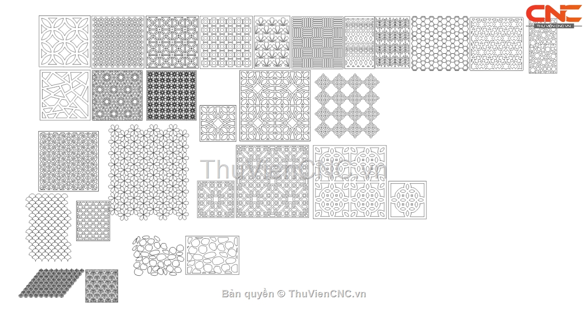 File cắt tổng hợp mẫu hoa văn trang trí cnc