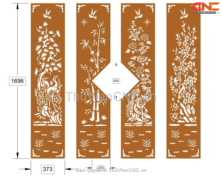 25 mẫu cổng Tứ Quý 4 cánh đẹp – sang trọng