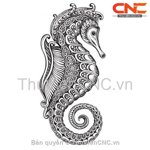 File Mẫu Cnc Cá Ngựa Chi Tiết (Mẫu Dxf Detailed Seahorse)