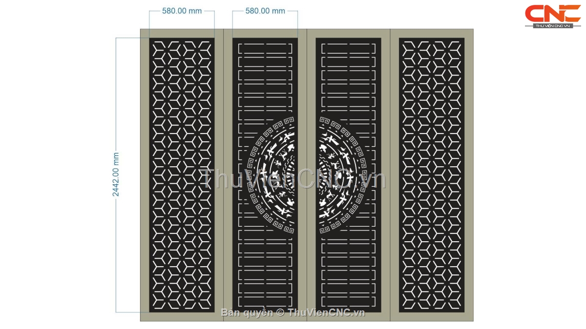 Cổng 4 Cánh Hiện Đại Sang Trọng