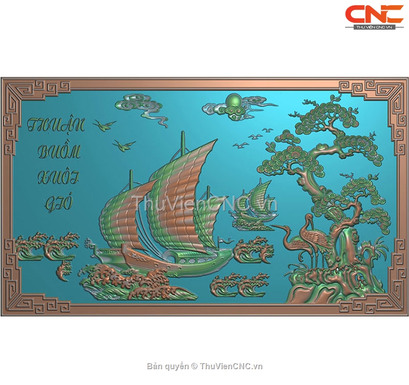 Bộ thiết kế 8 Mẫu Tranh Thuận Buồm Xuôi Gió CNC