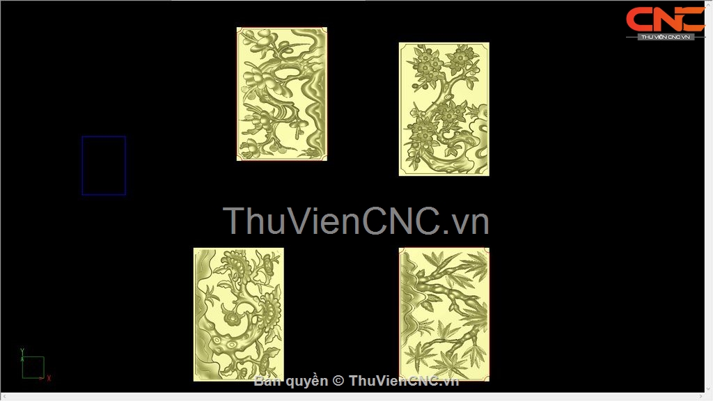 Hoàn toàn miễn phí 15 bộ jdpaint File CNC tứ quý cực đẹp