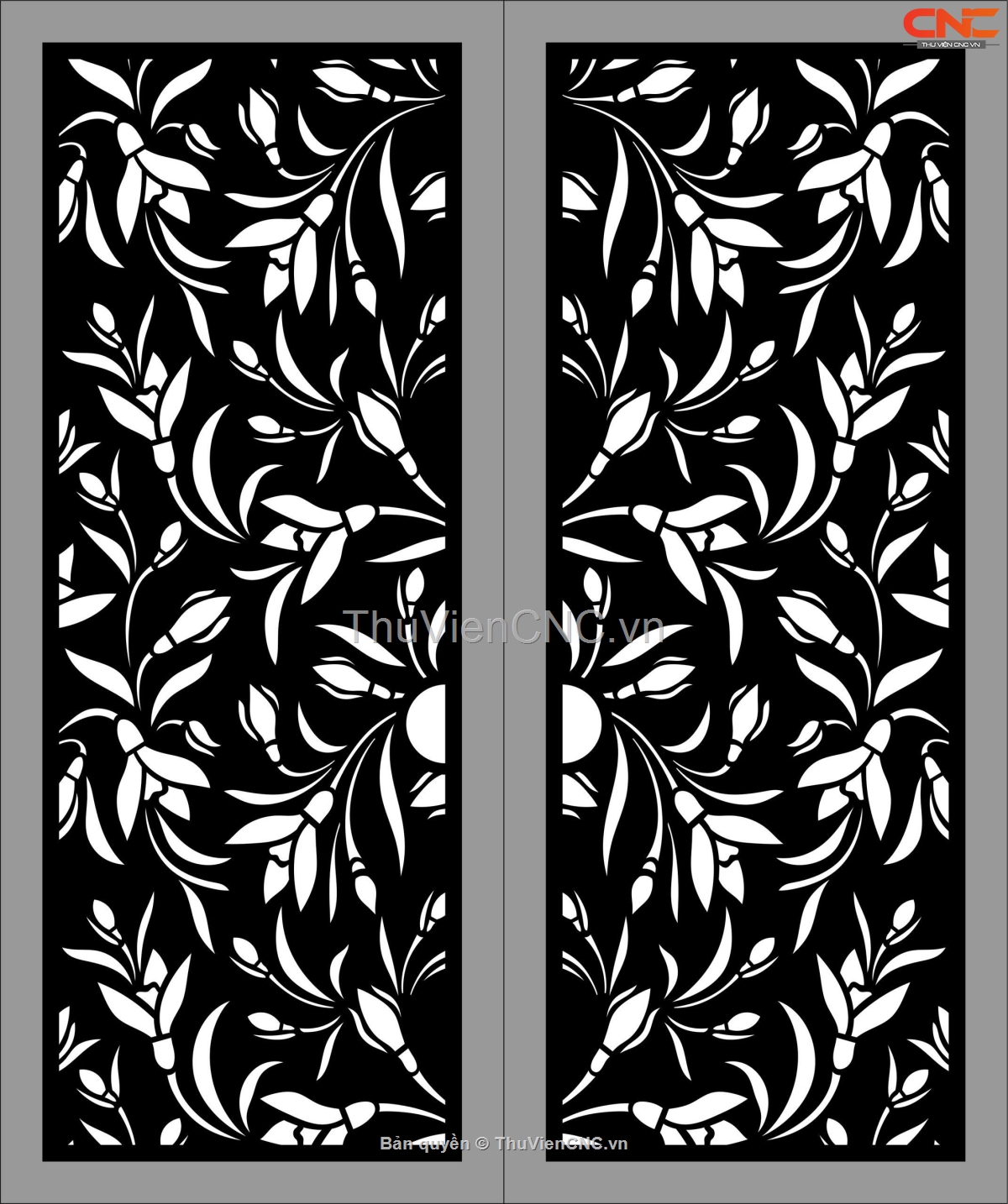 Bộ sưu tập 5 mẫu cổng 2 cánh hoa văn đơn giản CNC