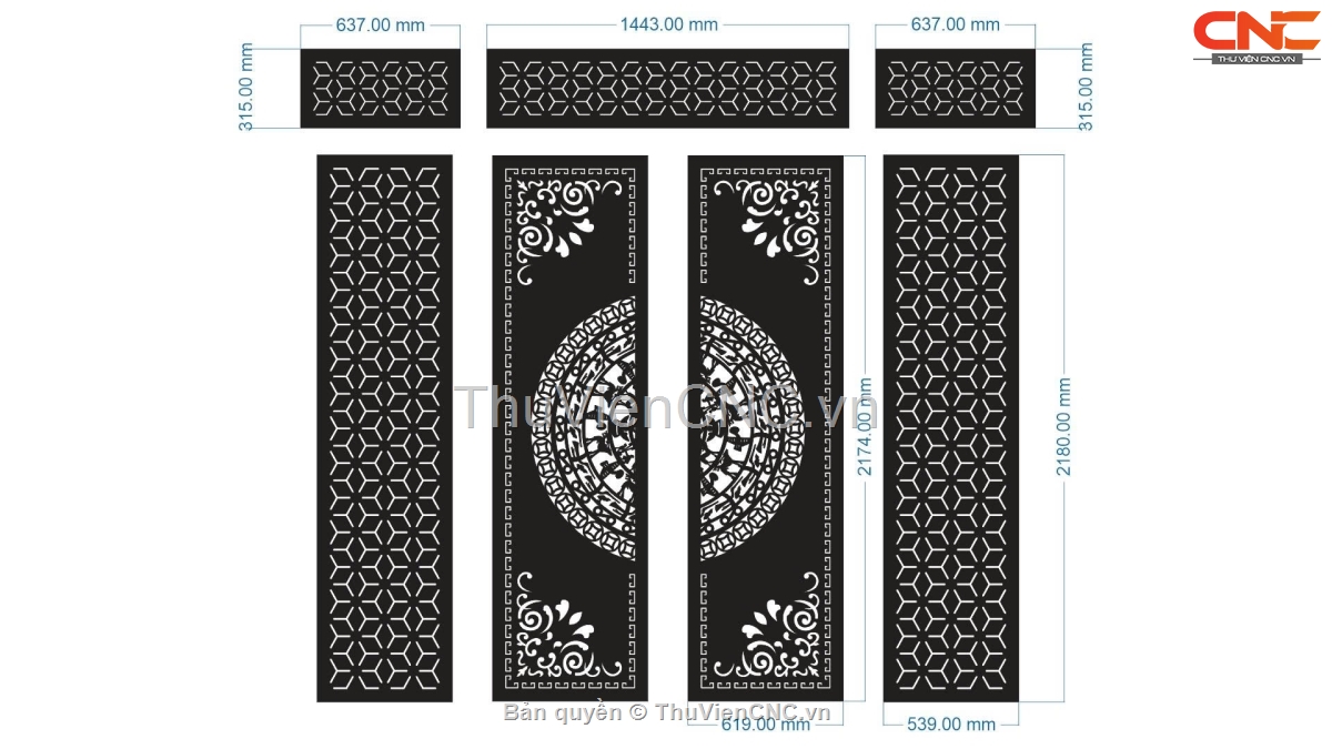 Cổng 4 Cánh Bông Tuyết CNC – Phong Cách Đơn Giản