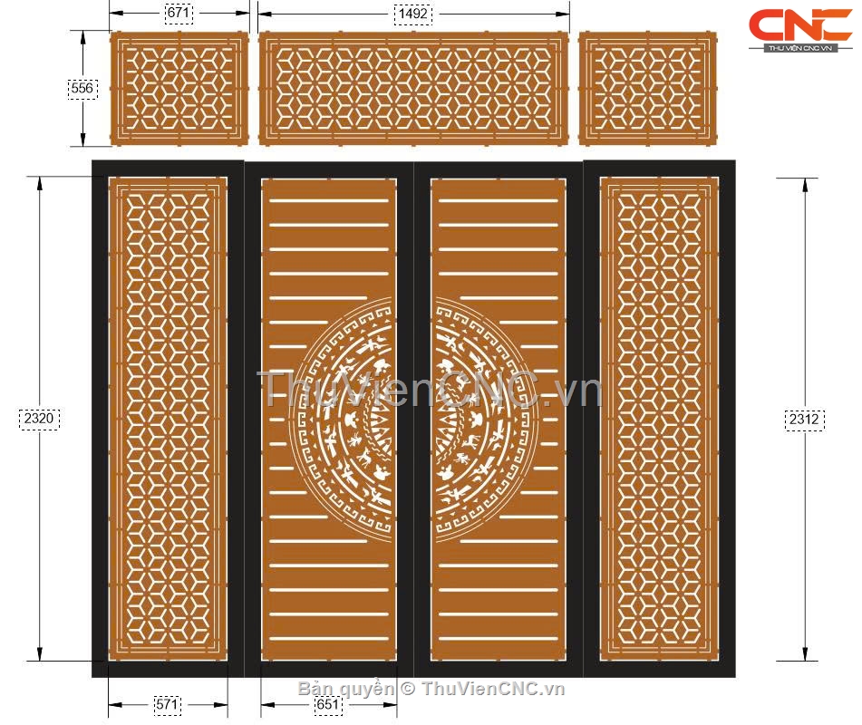 Bộ 16 bản vẽ cổng 4 cánh mới nhất