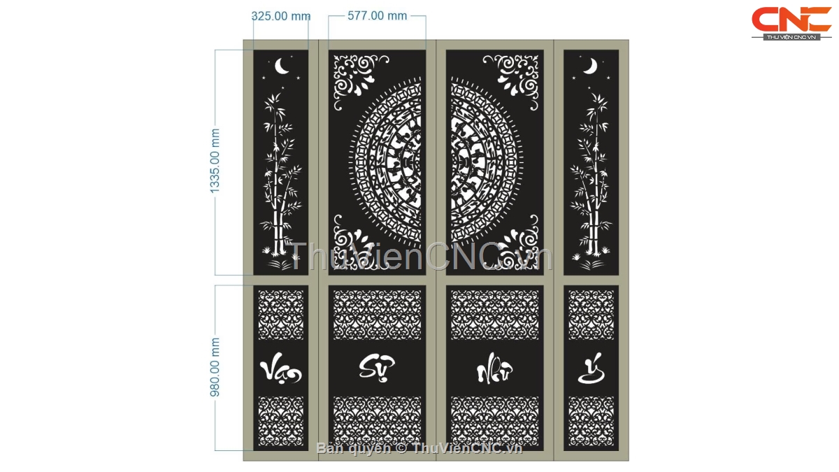 30 mẫu Mẫu Cổng 4 Cánh Vạn Sự Như Ý Phong Cách Á Đông