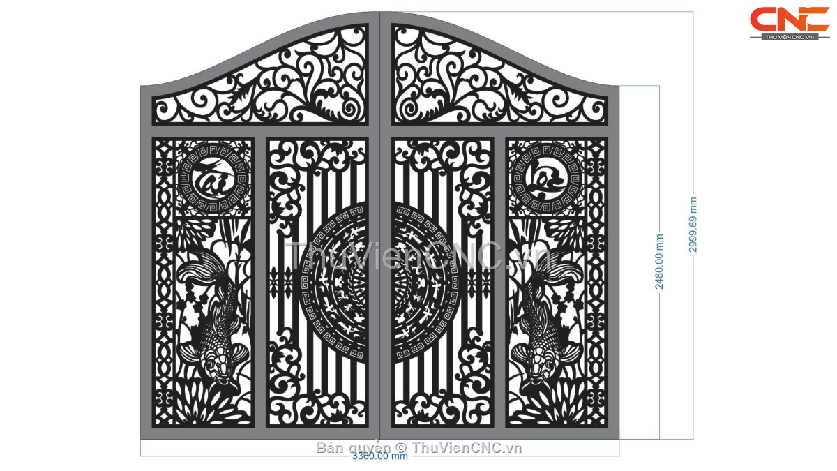 BST Mẫu Cổng 4 Cánh Tài Lộc Đón May Mắn